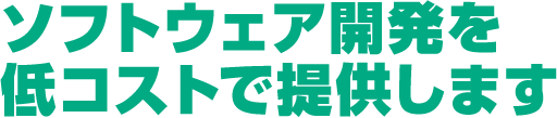 ソフトウェア開発を低コストで提供します